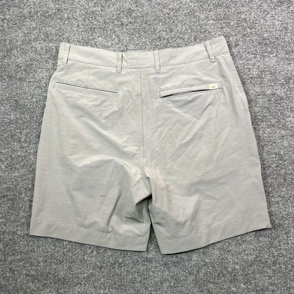 Faherty All Day Shorts Mens 30 Gray Chino Quick Dry 7 Inch Inseam Casual